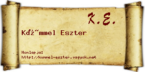 Kümmel Eszter névjegykártya